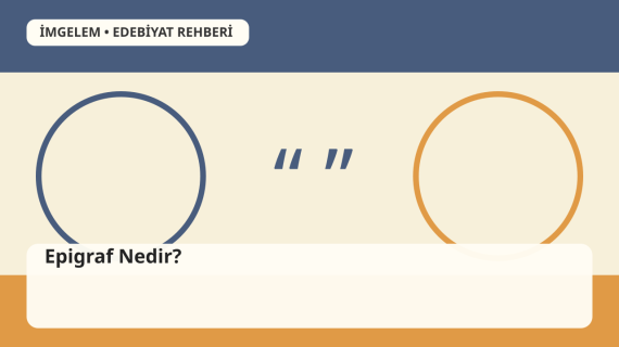 Bir kitabın başında yer alan epigrafı ve açık sayfaları gösteren editoryal edebiyat illüstrasyonu