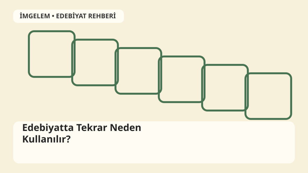 Tekrarlanan sözcükleri ve edebî ritmi temsil eden editoryal kitap illüstrasyonu