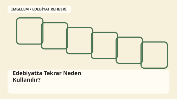 Tekrarlanan sözcükleri ve edebî ritmi temsil eden editoryal kitap illüstrasyonu