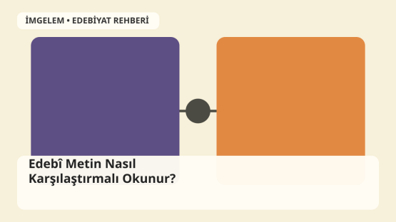 Yan yana açık iki kitabı ve karşılaştırma notlarını gösteren editoryal edebiyat illüstrasyonu