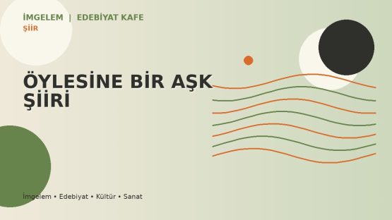 ÖYLESİNE BİR AŞK ŞİİRİ