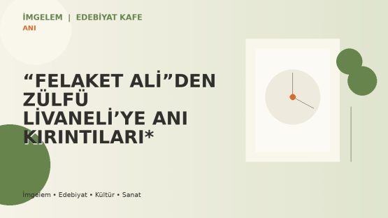 “FELAKET ALİ”DEN ZÜLFÜ LİVANELİ’YE ANI KIRINTILARI*